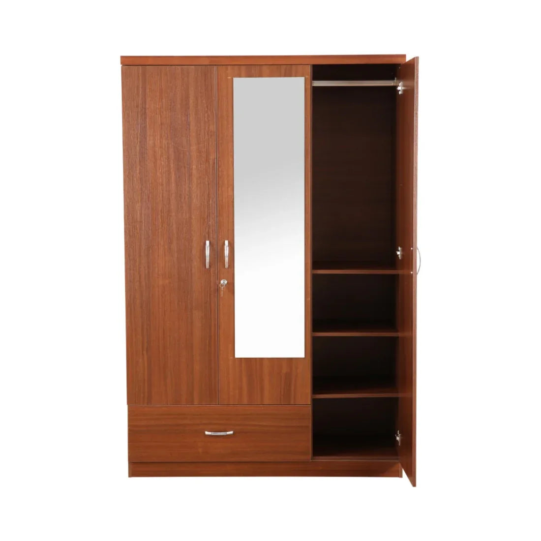 Ultima 3 door wardrobe in Walnut Finish - HomeTown