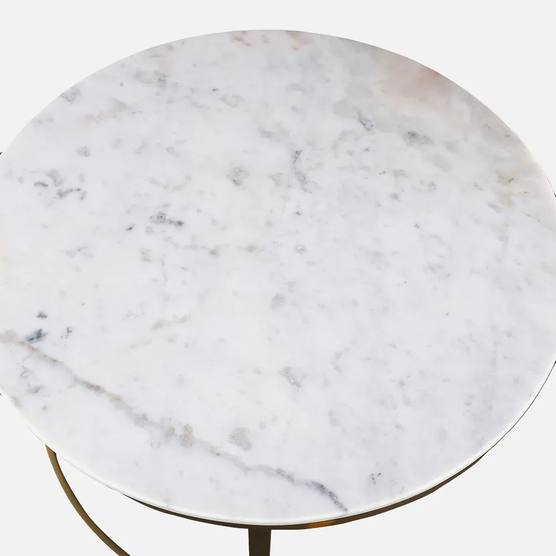 Castile Marble Center Table in White & Gold Colour - HomeTown