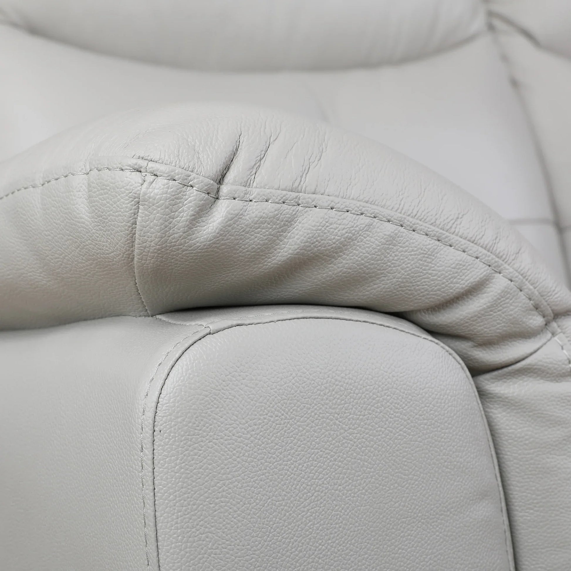 Alexa Half Leather Single Seater Sofa in Light Grey Colour - HomeTown