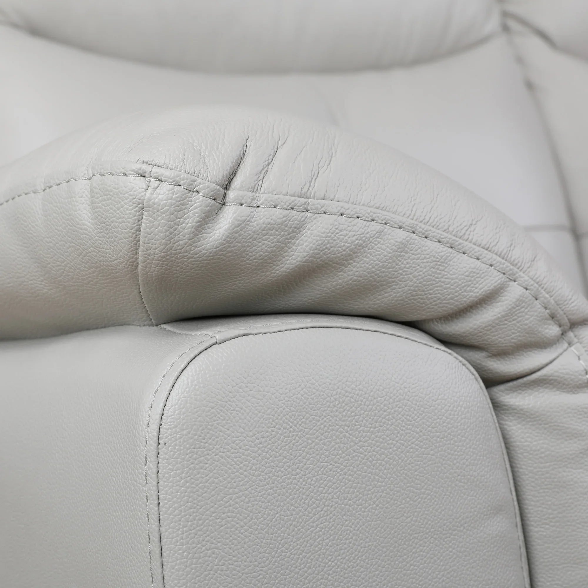 Alexa Half Leather Single Seater Sofa in Light Grey Colour - HomeTown