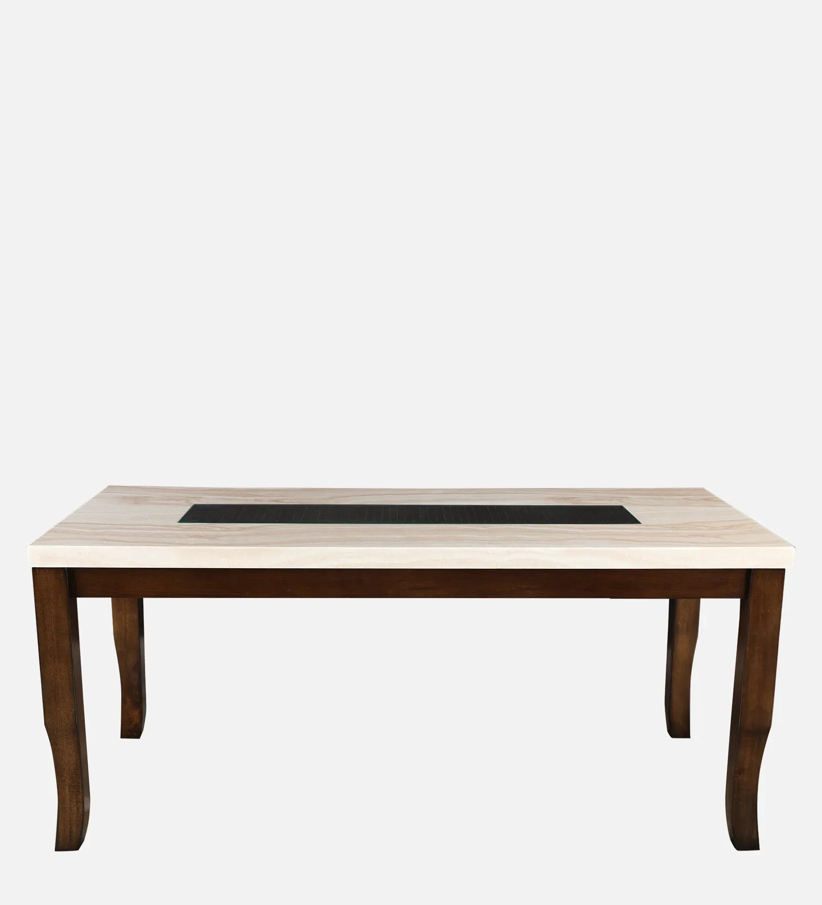 Nexus Marble Finish Six Seater Dining Set With Bench in Antique Cherry Colour - HomeTown