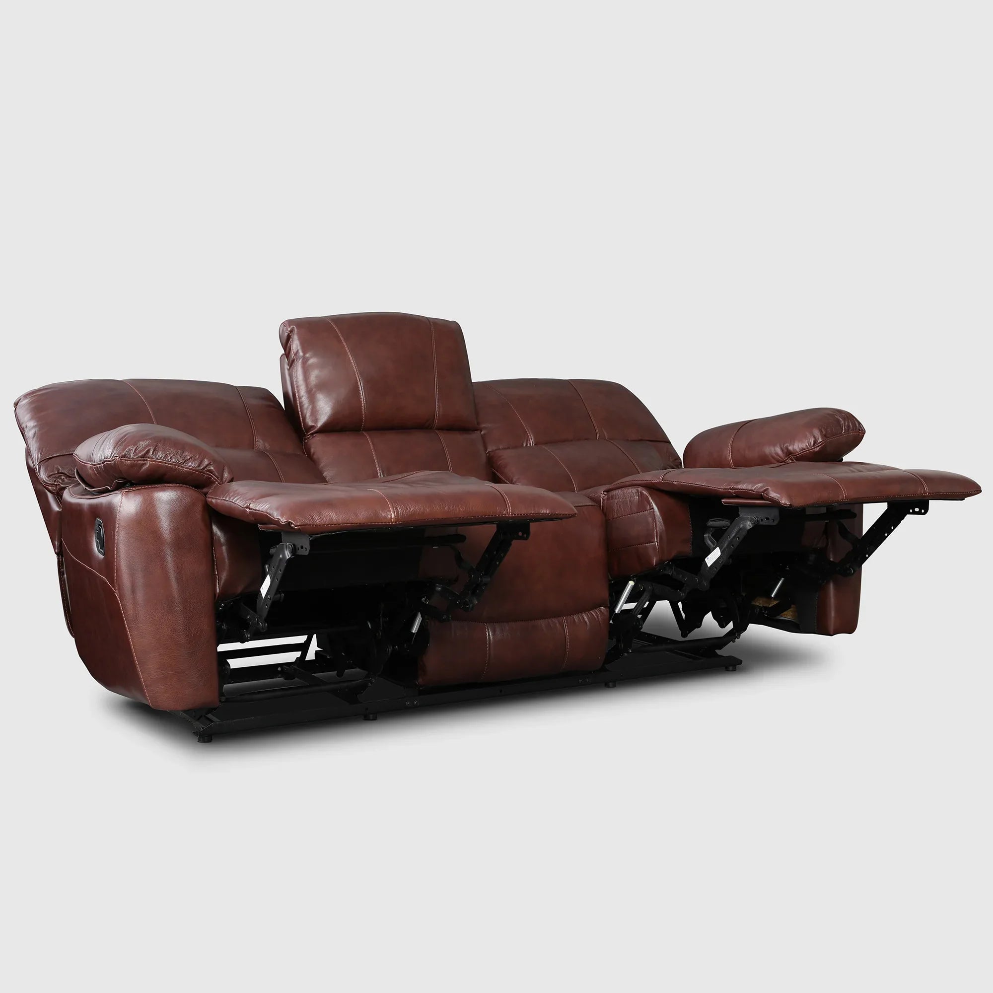Charles Half Leather Three Seater Recliner - HomeTown