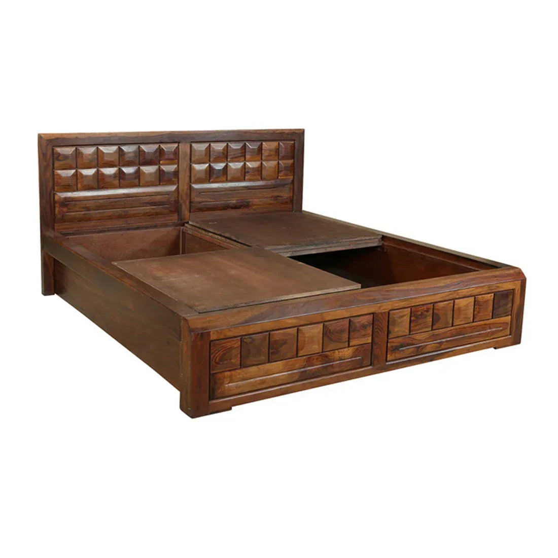 Woodrow Sheesham Wood (Rosewood) bed with storage in Honey Colour - HomeTown
