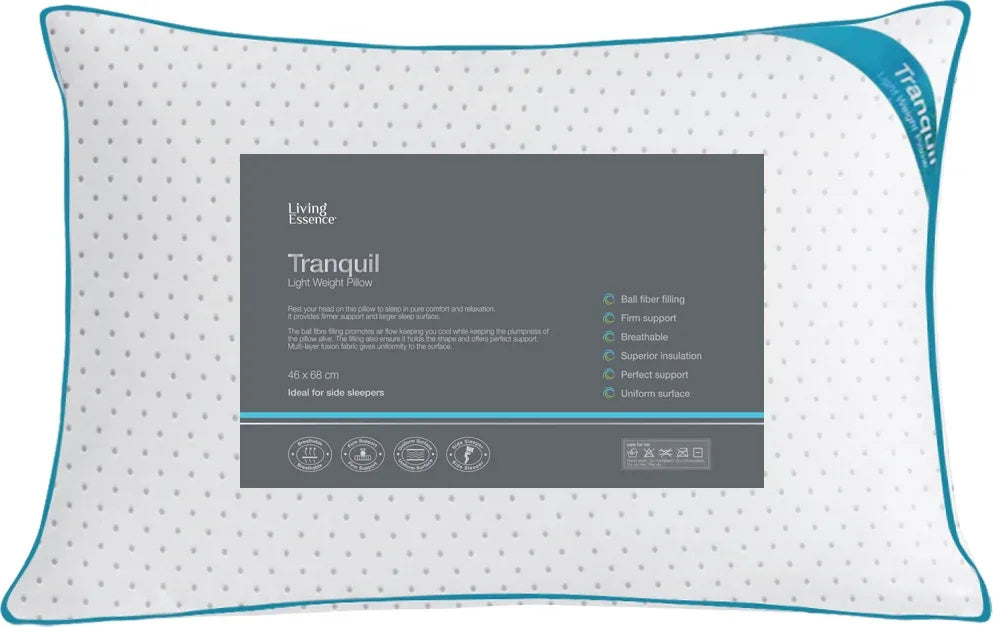 Serenity Tranquil Pillow 46X68 Cm in White Colour by Living Essence - HomeTown