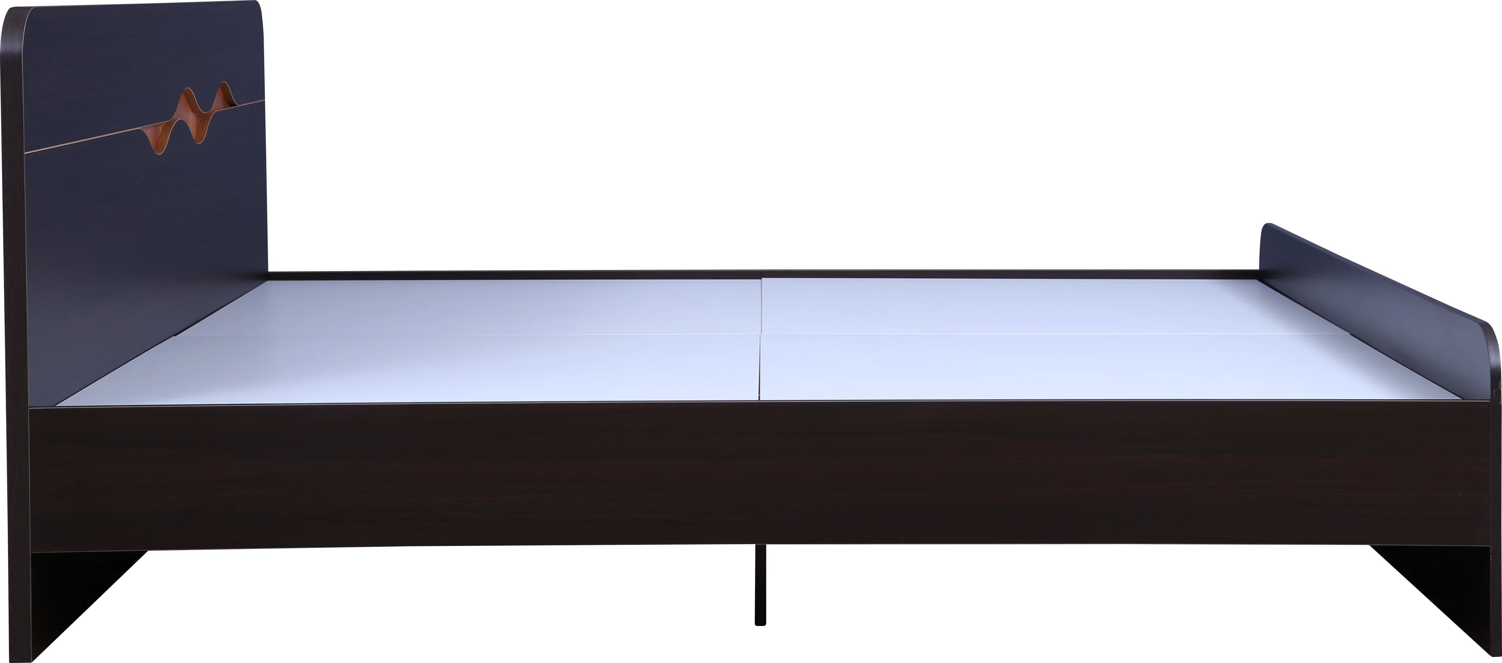 Swirl King Bed without storage in Dark Oak Colour - HomeTown