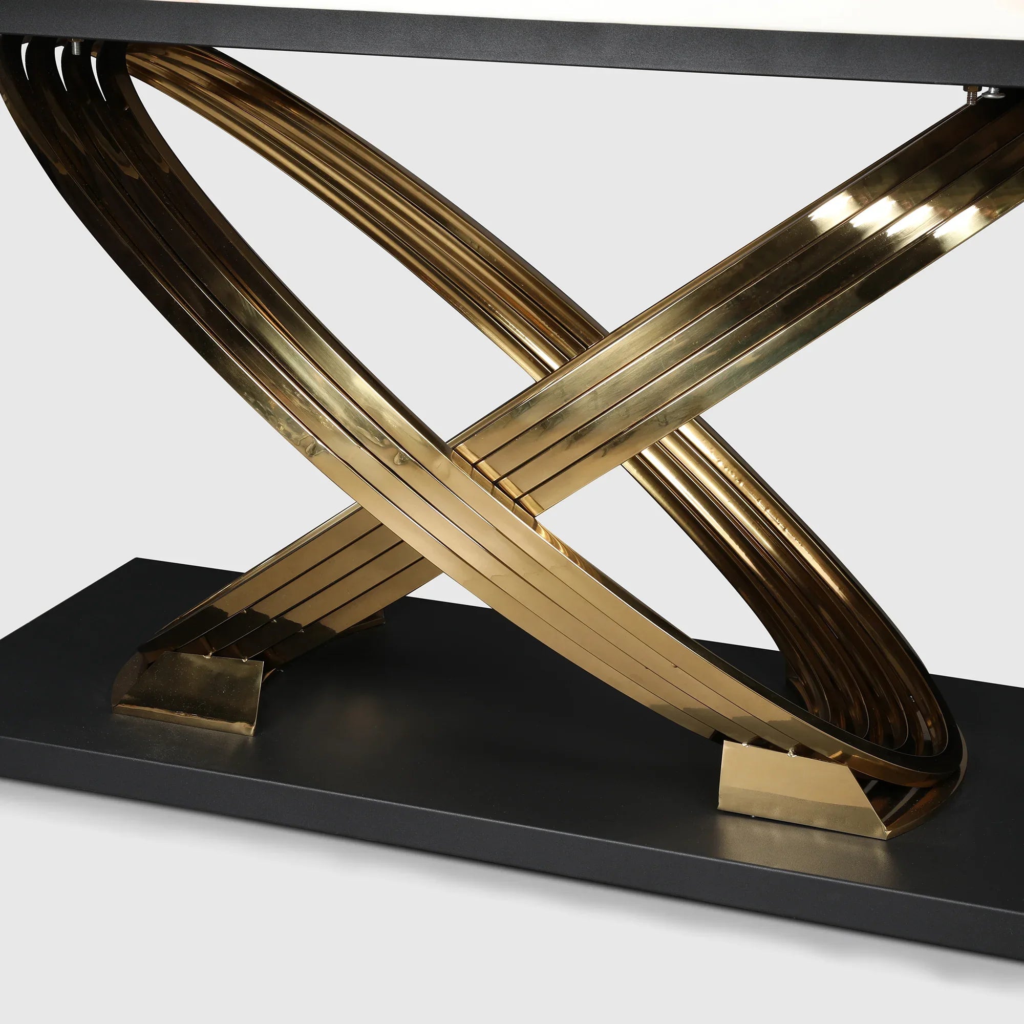 Henry Marble Finish Six Seater Dining Table in Beige & Gold Colour - HomeTown