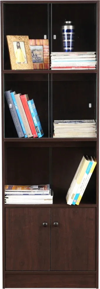 Lara Engineered Wood Medium Book Shelf in Wenge Colour - HomeTown