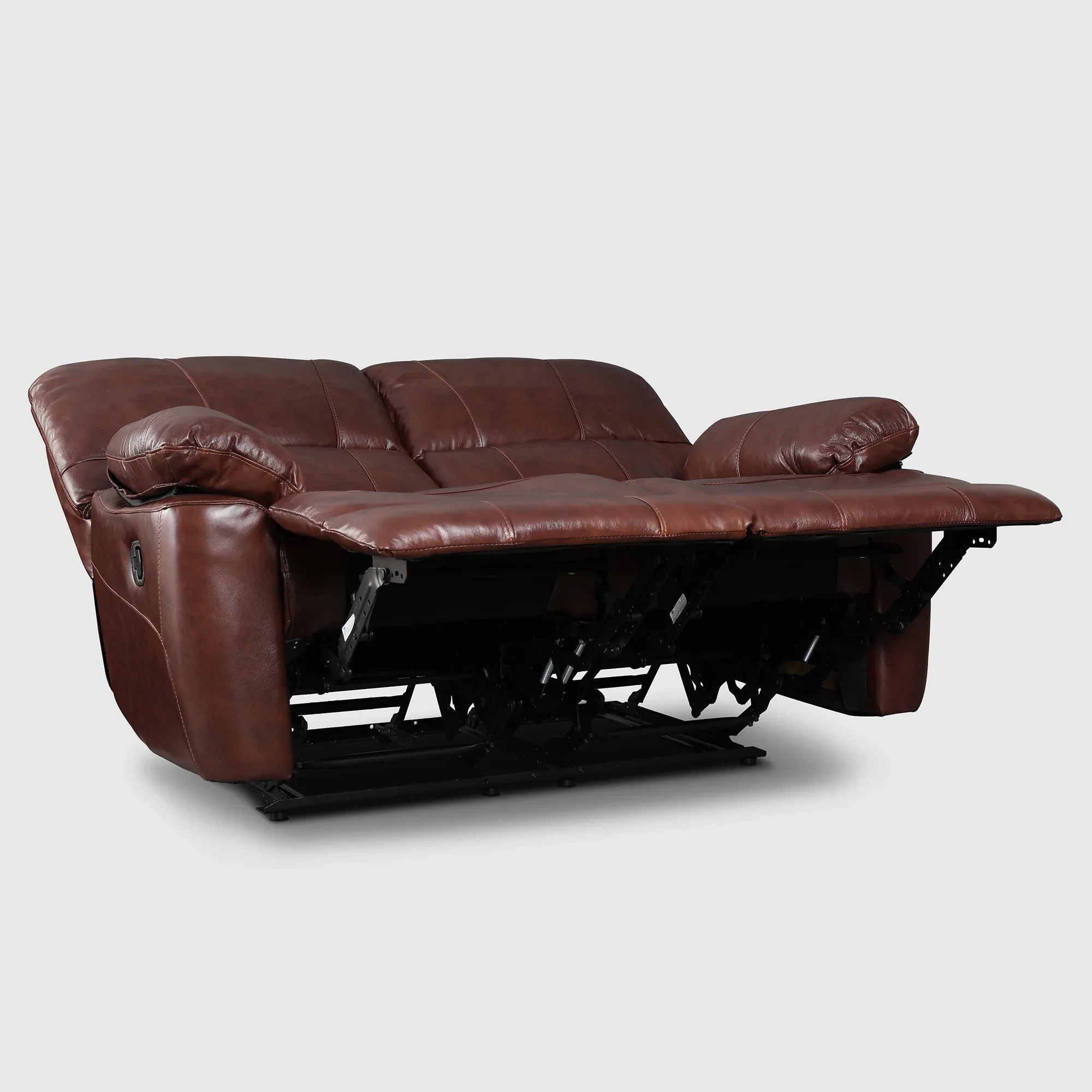 Charles Half Leather Two Seater Recliner - HomeTown