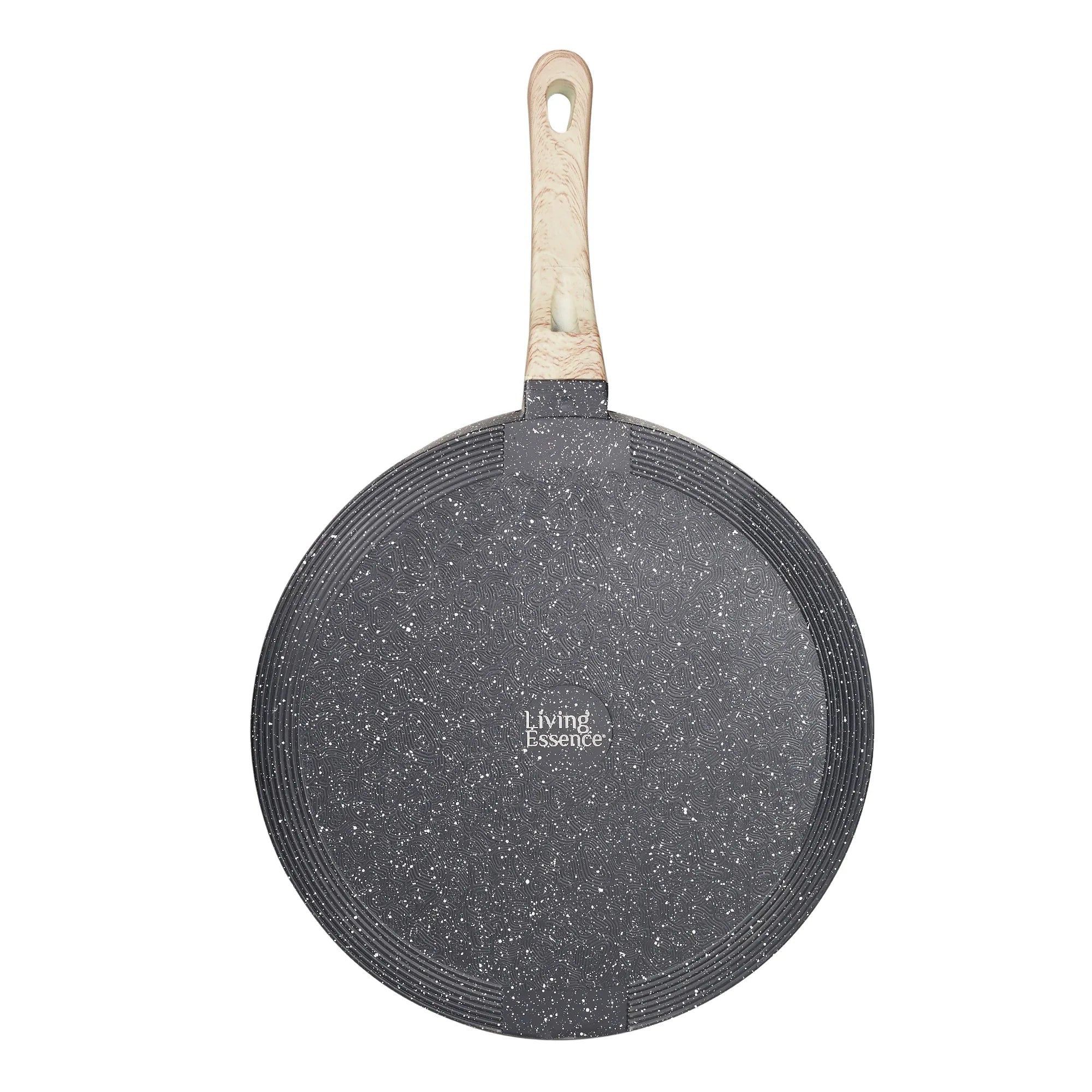 MasterCook+ 100% Virgin Aluminium Die-Cast Dosa Pan/Tawa 28 cm in Black & Wood Colour - HomeTown