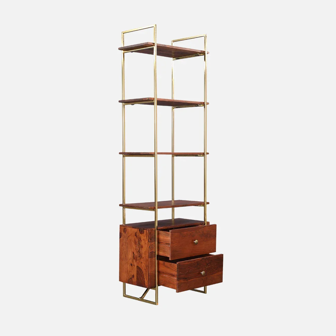 Alviya Book Shelves in Natural & Gold Colour - HomeTown
