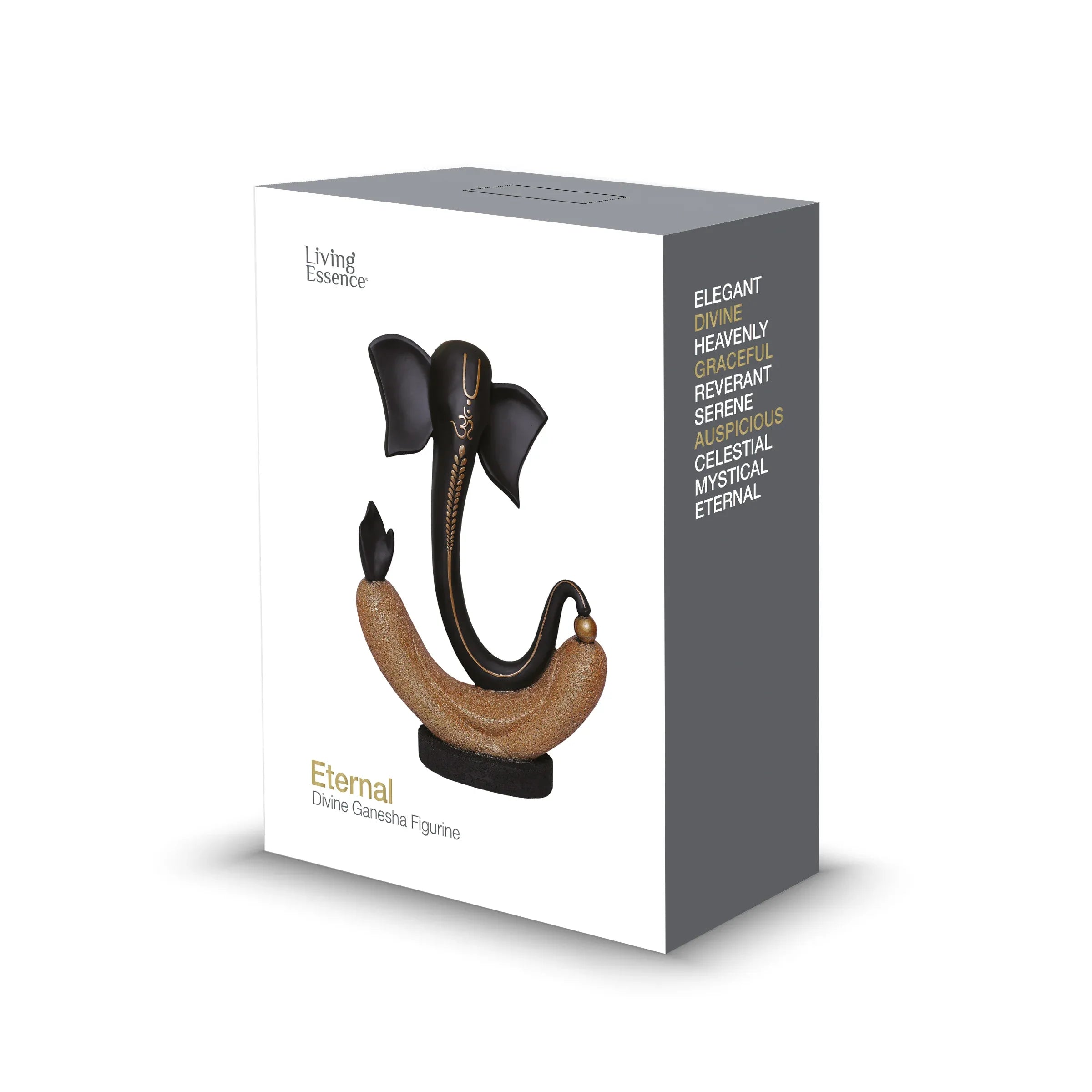 Eternal Ganesha Polyresin Hand Finished Figurine 41Cm in Black & Gold Colour - HomeTown