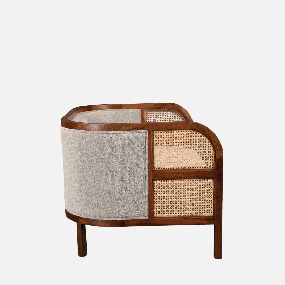 Siam Solidwood Two Seater Sofa in Beige Colour - HomeTown