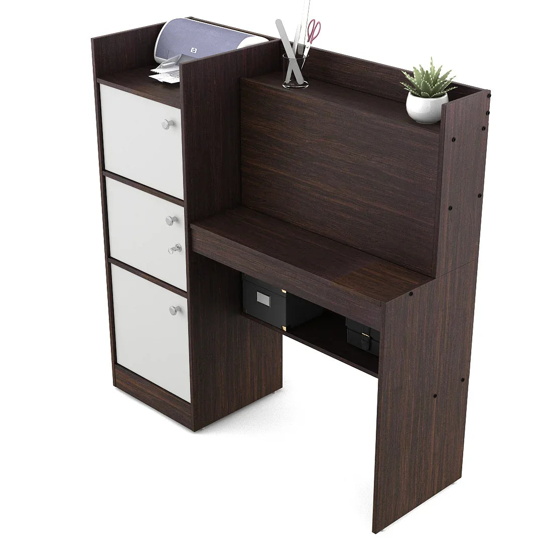 Venus Engineered Wood Study Table in Wenge & White Colour - HomeTown