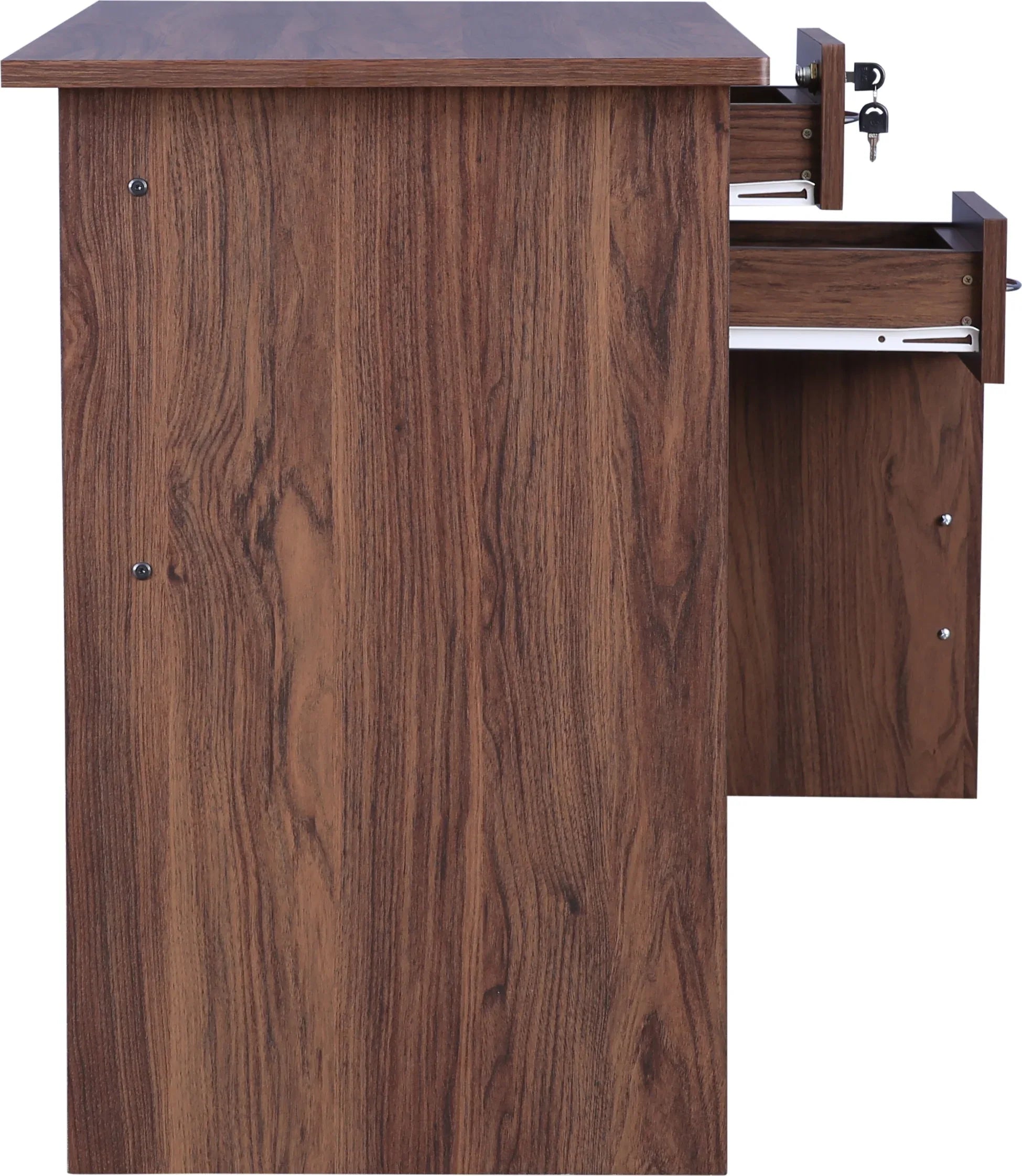 Simply Study Table with Three Drawer in Dark Walnut Colour - HomeTown