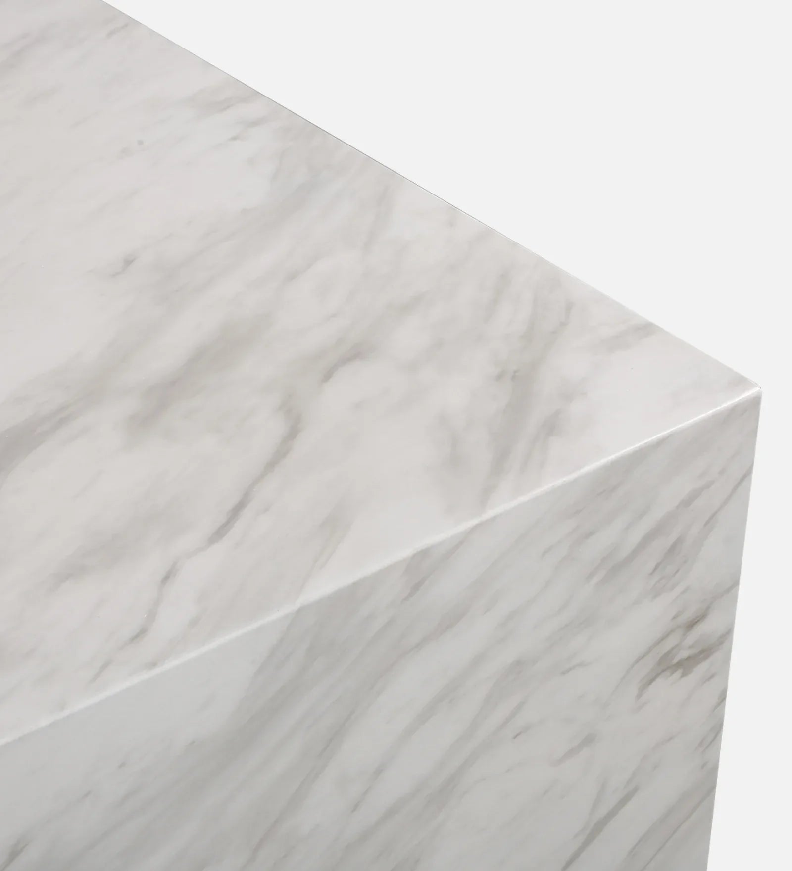 Garnet Marble Finish Center Table in White Colour - HomeTown