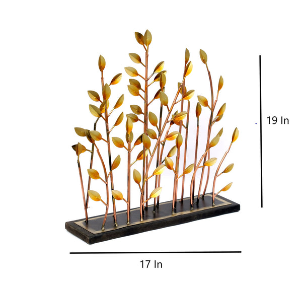 Vedas Bunch of Leaves Metal Table Décor - Artistic Home Decor Piece dimensions