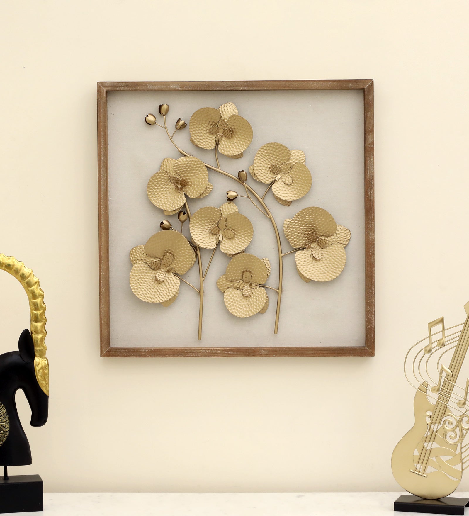 Vedas W-Golden Poppy Flower Wall Decor