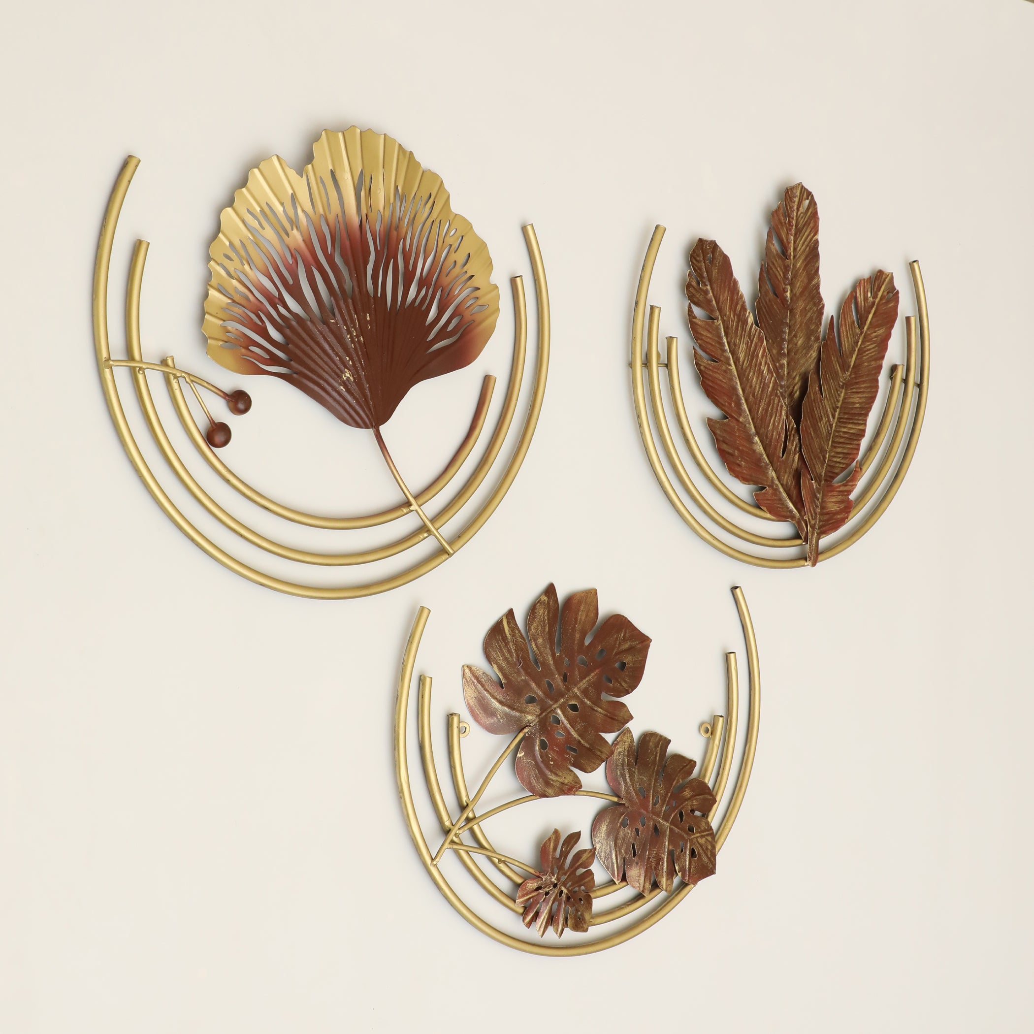 Vedas W-Greenfield Leaf Sets of 3 Wall Decor