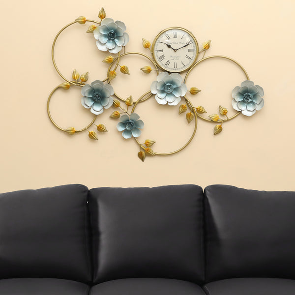 Vedas W-Waterhouse Flower Wall Decor with Clock dimensions