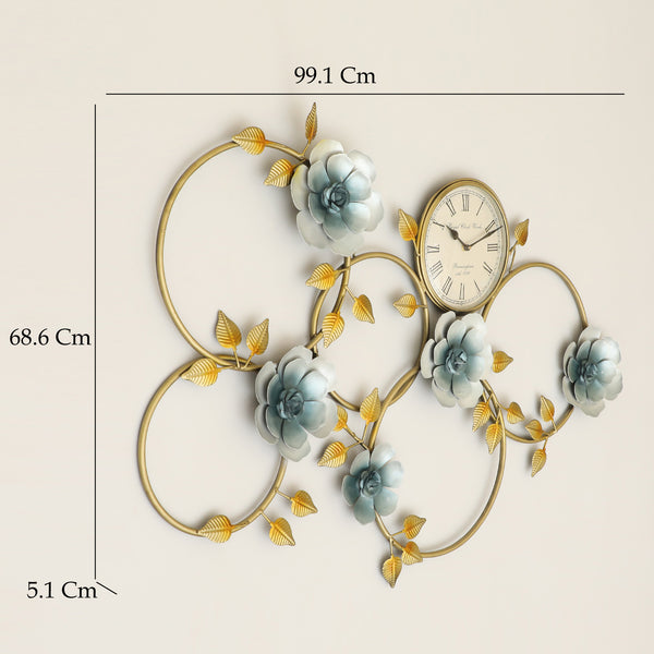 Vedas W Waterhouse Flower Wall Decor with Clock dimensions