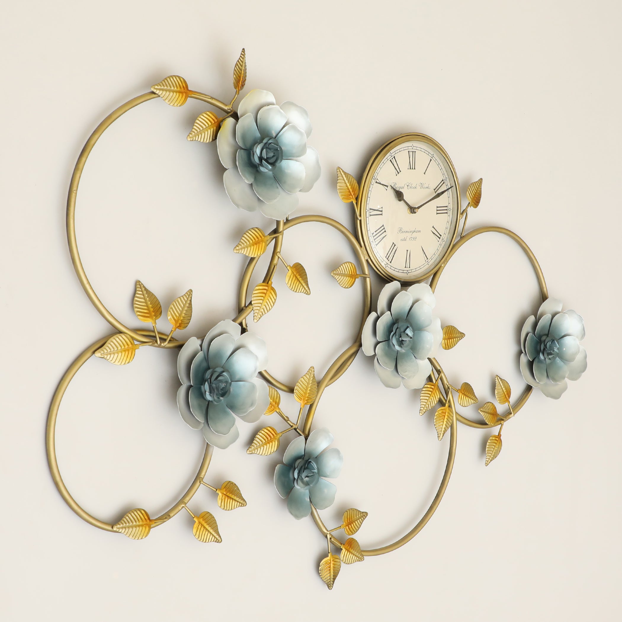Vedas W-Waterhouse Flower Wall Decor with Clock