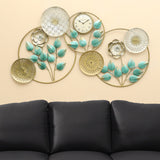 Vedas W Bossa Leaves Wall Decor with Clock