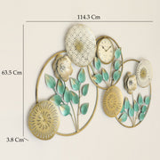 Vedas W-Bossa Leaves Wall Decor with Clock