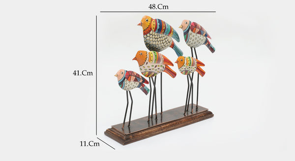 Vedas W Oni Cluster Bird Table Decor dimensions