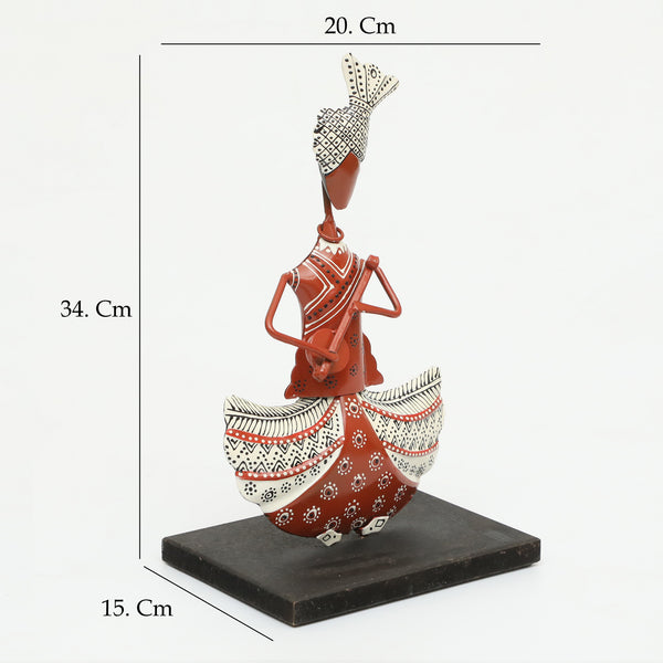 Vedas F Akemi Sitar Handpainted Table Decor Showpiece dimensions