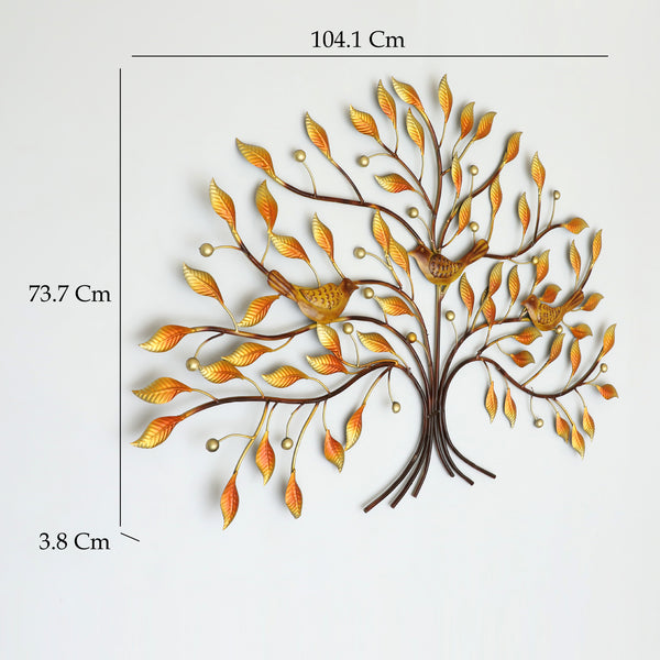 Vedas W Niya Tree with Birds Wall Decor dimensions