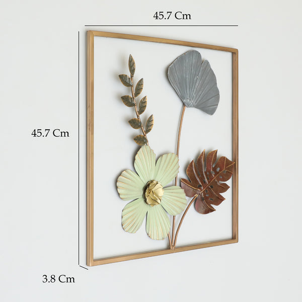 Vedas W Charvi Square Leaf Wall Hanging dimensions