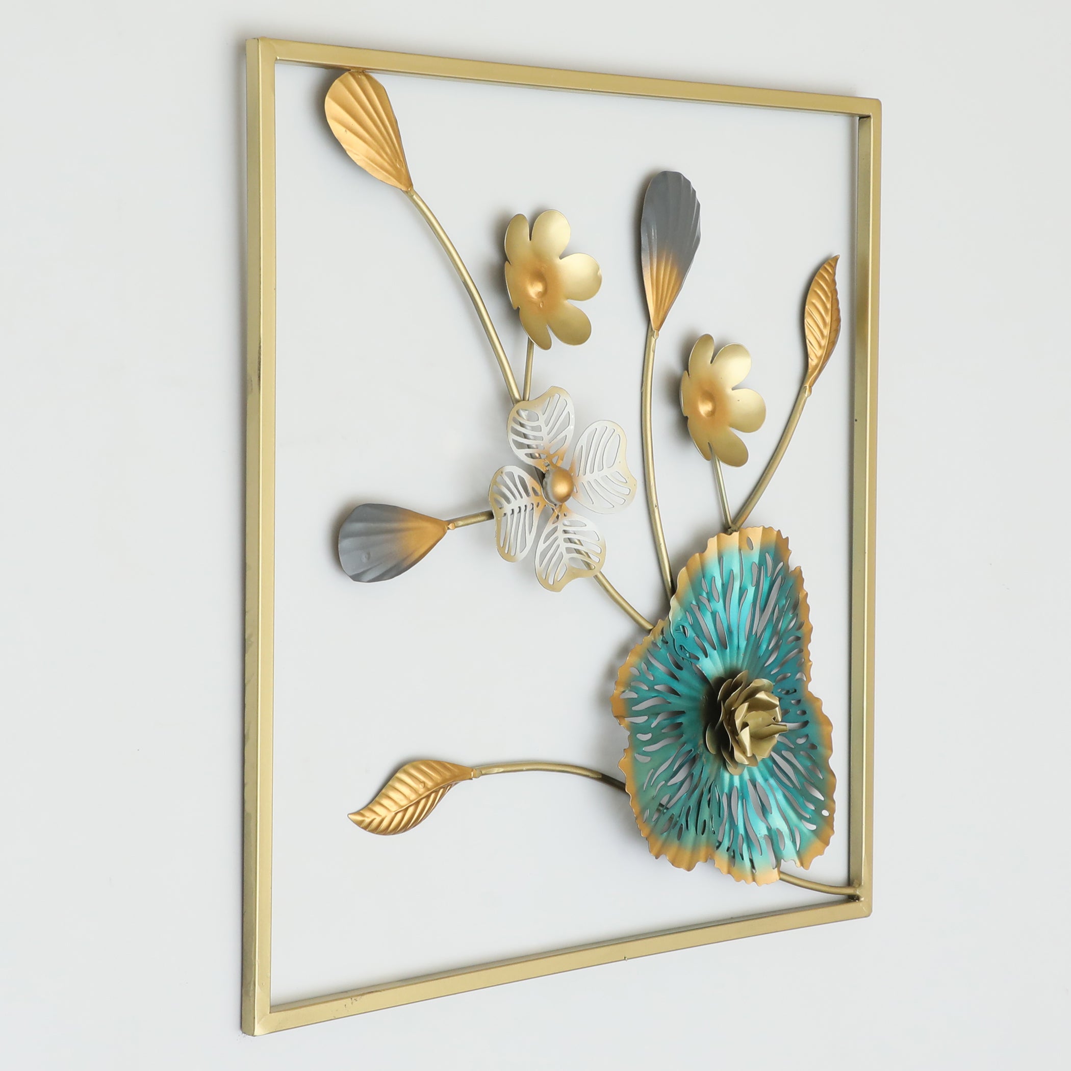 Vedas W-Zoya Square Flower Wall Hanging