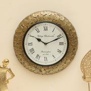 Vedas C-Rolling Coins Heritage Wooden Polished Wall Clock with Dial  Small