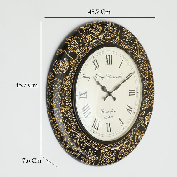 Vedas C Griva Handpainted Wooden Wall Clock with Dial dimensions