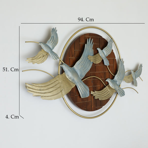 Vedas W Bailey Flying Bird On Wooden Frame Wall Decor dimensions