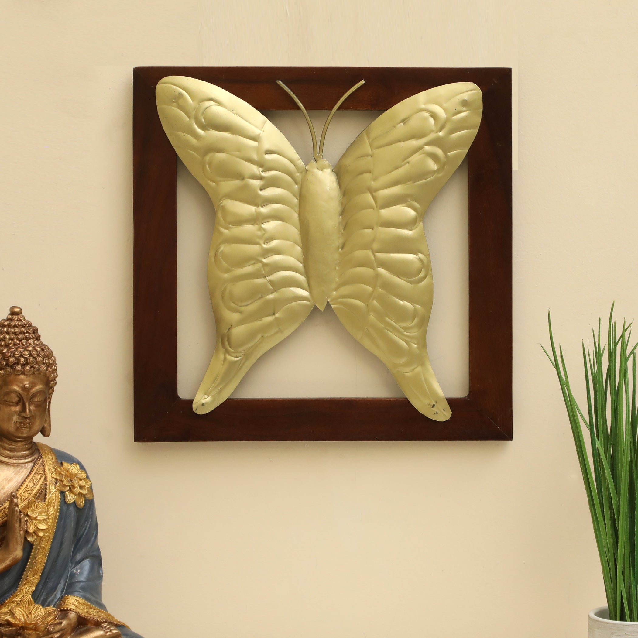 Vedas W-Remi Butteyfly of Wooden Frame Wall Decor