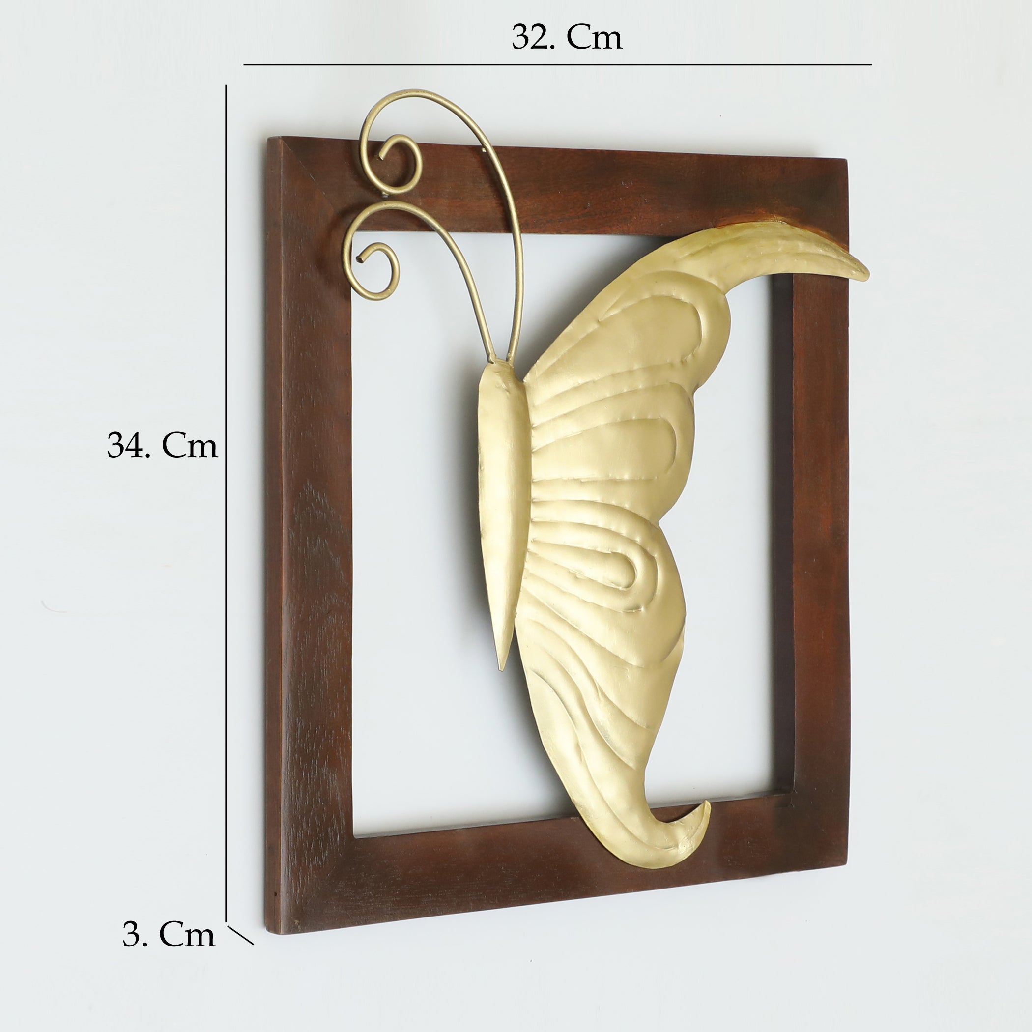 Vedas W-Arya Right Butterfly Wooden Frame Wall Decor