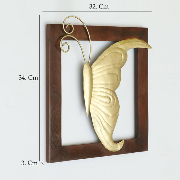Vedas W Arya Right Butterfly Wooden Frame Wall Decor dimensions