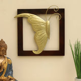 Vedas W Arya Left Butterfly Wooden Frame Wall Decor
