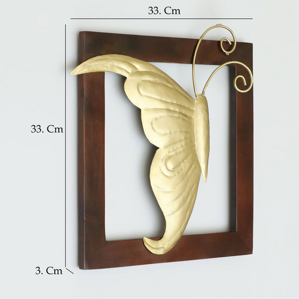 Vedas W Arya Left Butterfly Wooden Frame Wall Decor dimensions