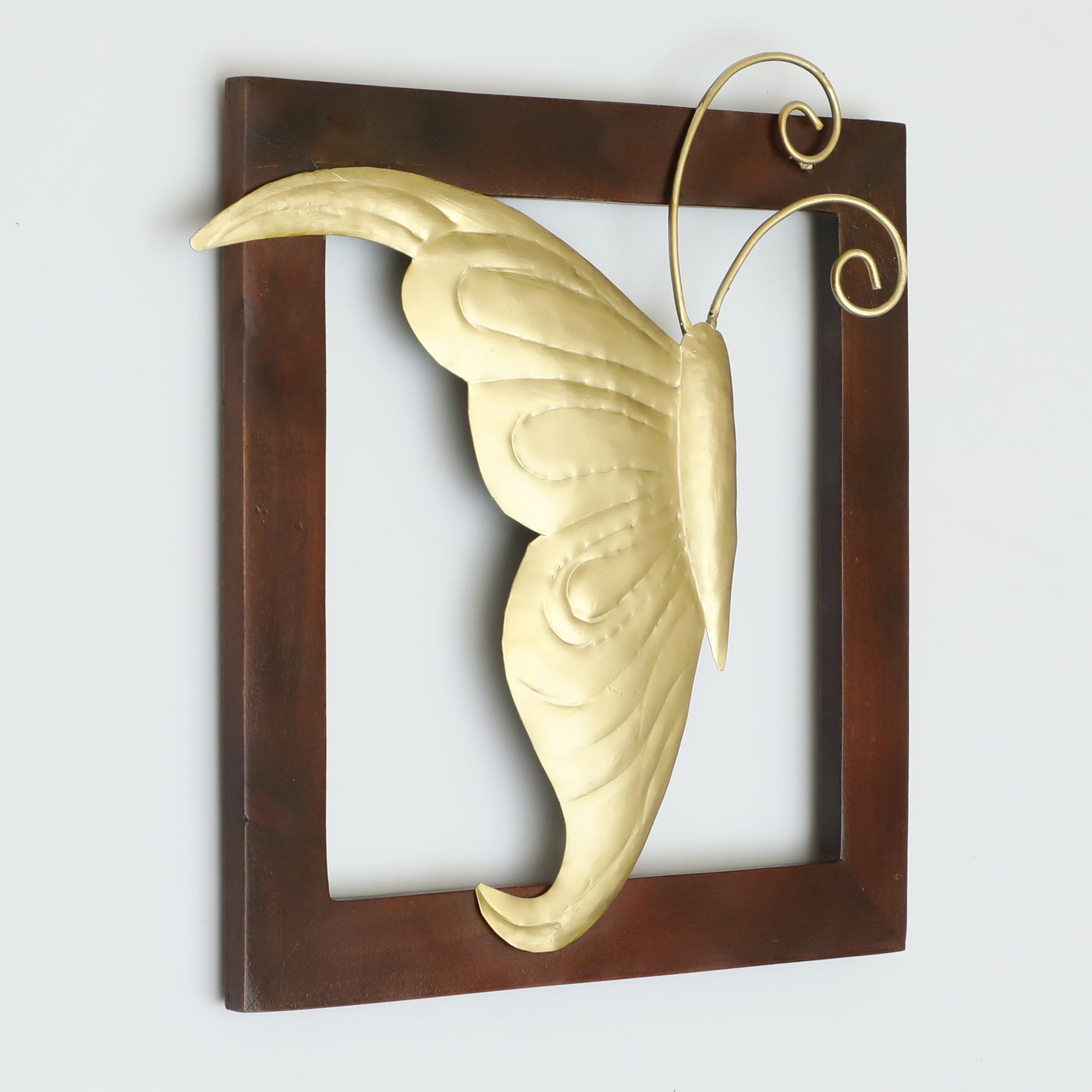 Vedas W-Arya Left Butterfly Wooden Frame Wall Decor