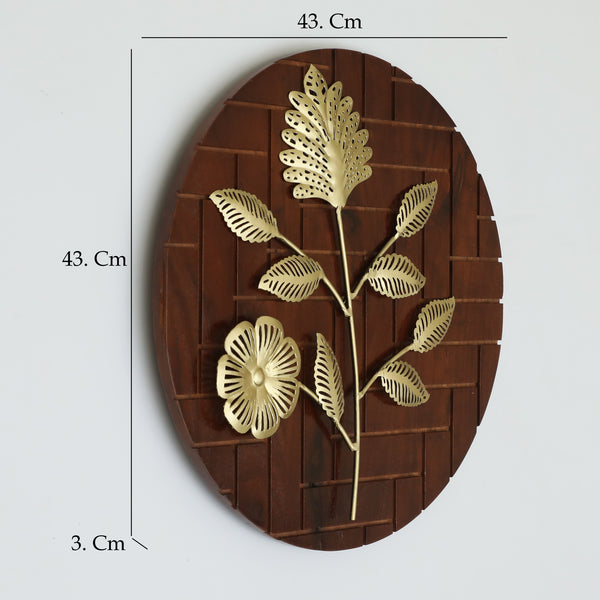 Vedas W Asahi Leaf Wall Decor On Wood dimensions