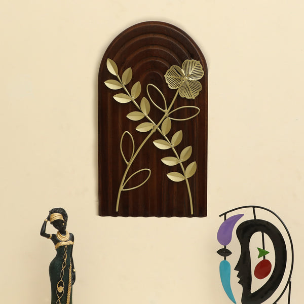 Vedas W-Ian Leaf Wall Decor on Wood dimensions