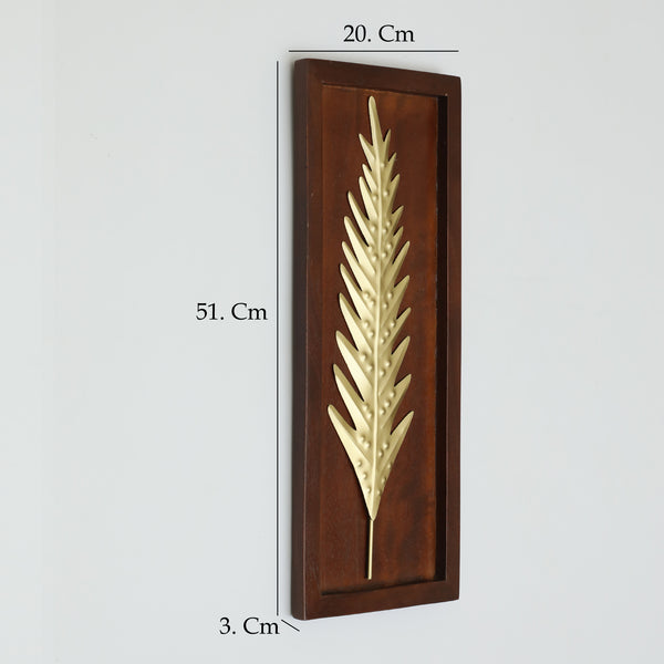 Vedas W Harper Leaf Wall Decor On Wooden Frame dimensions