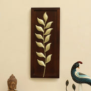 Vedas W Evan Leaf Wall Decor On Wooden Frame