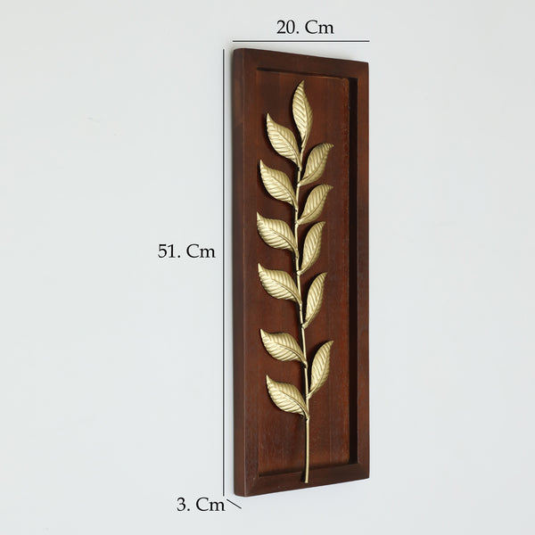 Vedas W Evan Leaf Wall Decor On Wooden Frame dimensions