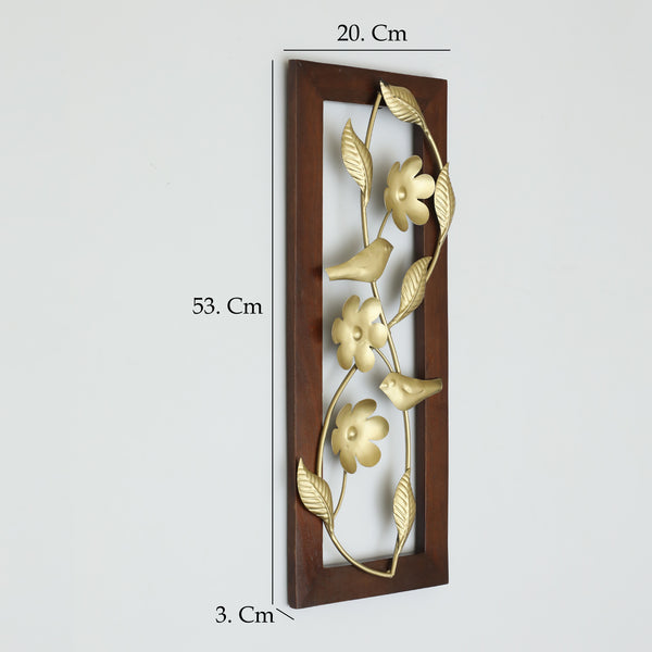 Vedas W Leon Leaf Wall Decor On Wooden Frame dimensions