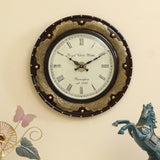 Vedas C Jeet Wooden and Brass Wall Clock