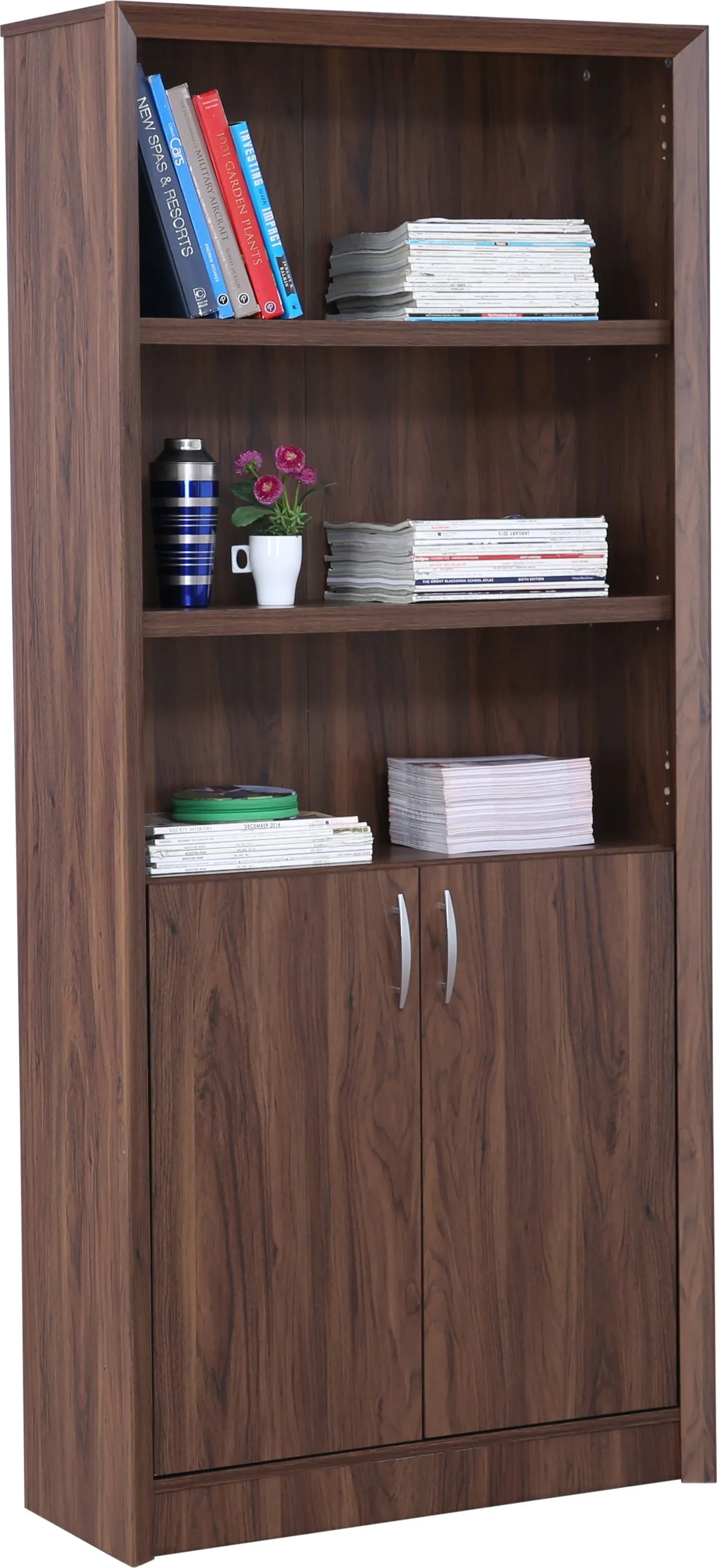 Stark Engineered Wood Open Book Case in Walnut Colour - HomeTown