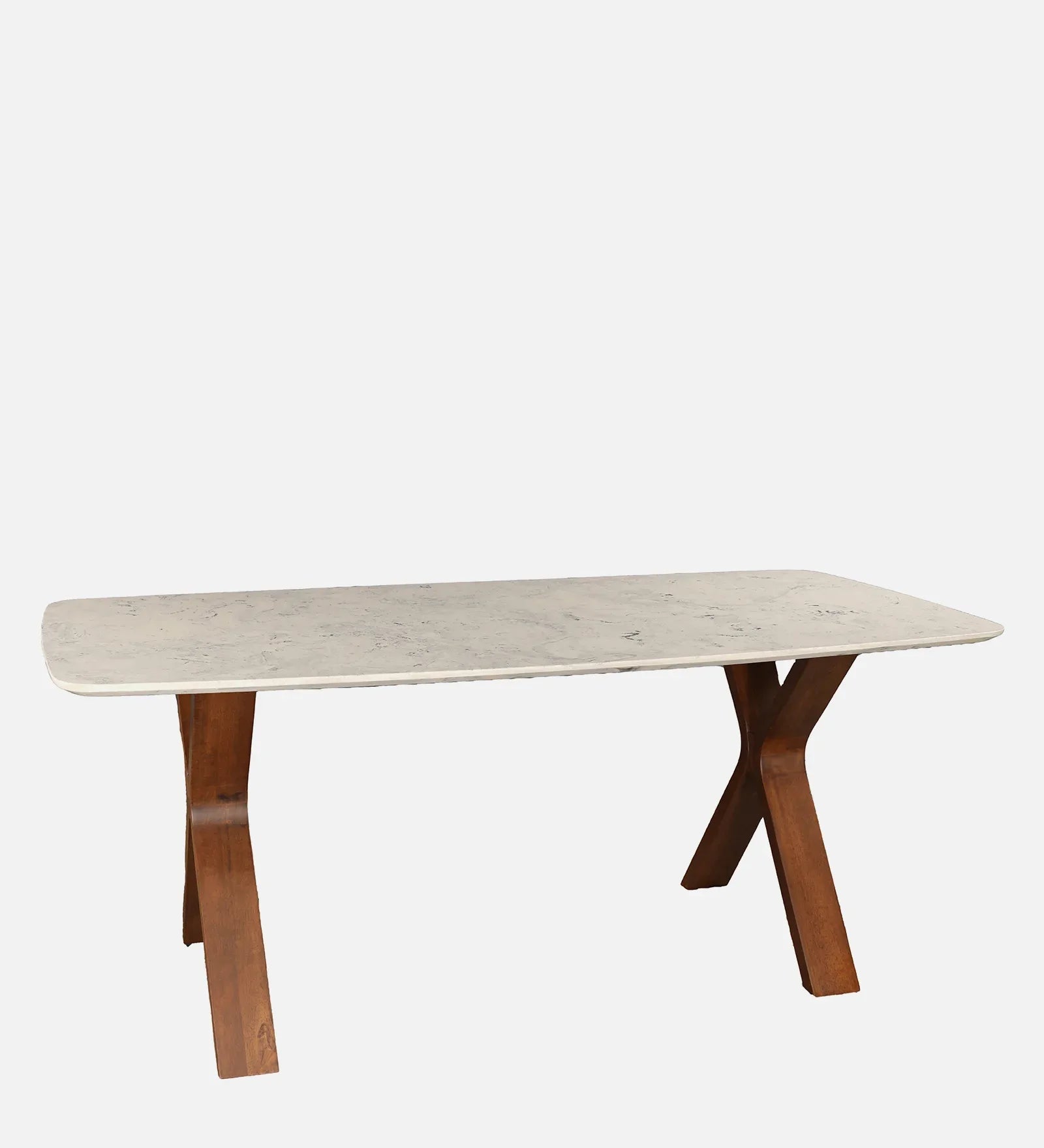Sanddune Marble Top Six Seater Dining Set in Walnut Colour - HomeTown